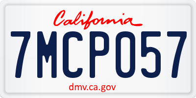 CA license plate 7MCP057