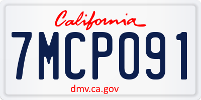 CA license plate 7MCP091