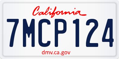 CA license plate 7MCP124