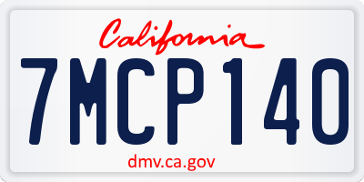CA license plate 7MCP140