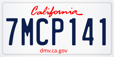 CA license plate 7MCP141