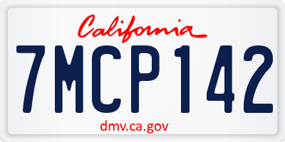 CA license plate 7MCP142