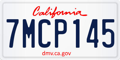 CA license plate 7MCP145