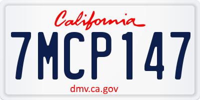 CA license plate 7MCP147
