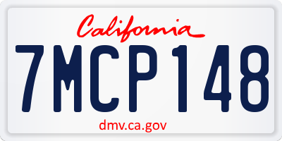 CA license plate 7MCP148