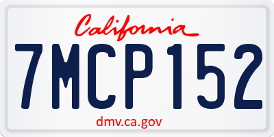CA license plate 7MCP152