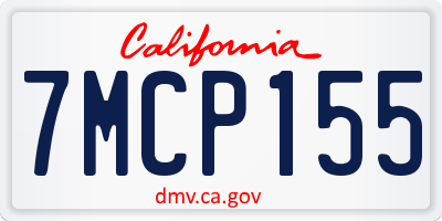 CA license plate 7MCP155
