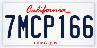 CA license plate 7MCP166