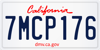 CA license plate 7MCP176