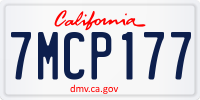 CA license plate 7MCP177