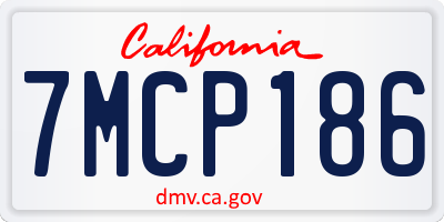 CA license plate 7MCP186