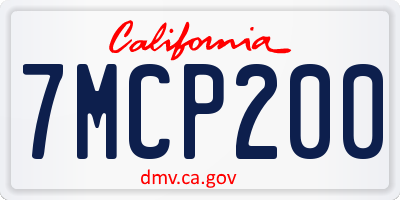 CA license plate 7MCP200
