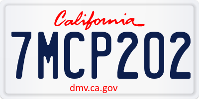 CA license plate 7MCP202