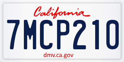CA license plate 7MCP210