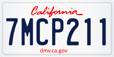 CA license plate 7MCP211