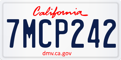 CA license plate 7MCP242