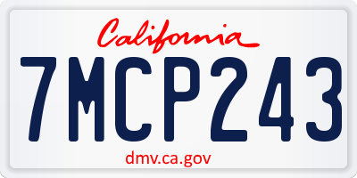 CA license plate 7MCP243