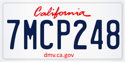 CA license plate 7MCP248