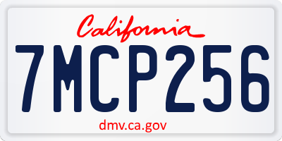 CA license plate 7MCP256