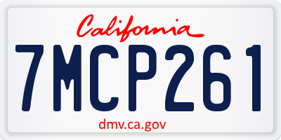 CA license plate 7MCP261