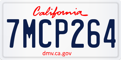 CA license plate 7MCP264