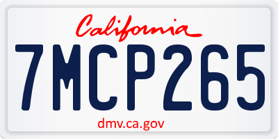 CA license plate 7MCP265