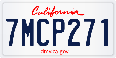 CA license plate 7MCP271