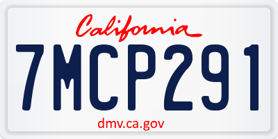 CA license plate 7MCP291
