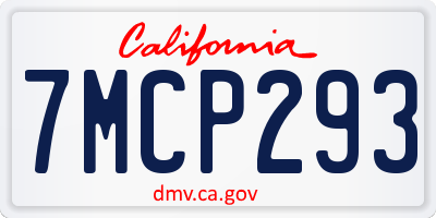 CA license plate 7MCP293