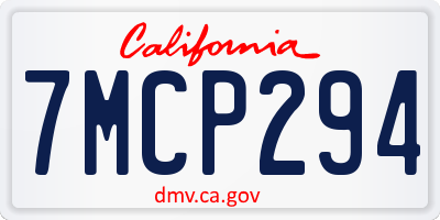 CA license plate 7MCP294