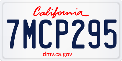 CA license plate 7MCP295