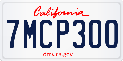 CA license plate 7MCP300