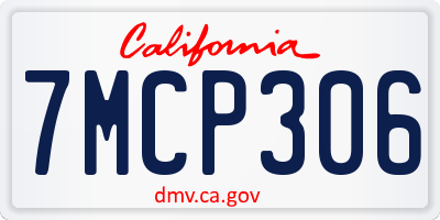 CA license plate 7MCP306