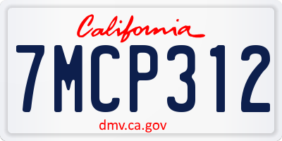 CA license plate 7MCP312