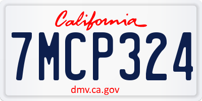 CA license plate 7MCP324
