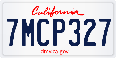 CA license plate 7MCP327