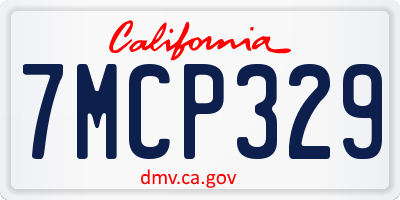 CA license plate 7MCP329