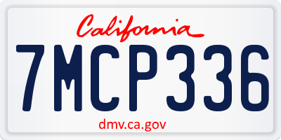 CA license plate 7MCP336