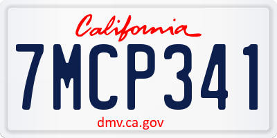 CA license plate 7MCP341