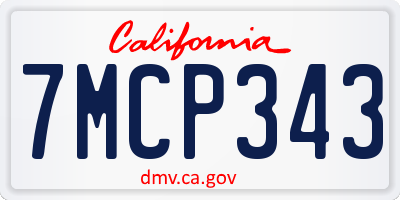 CA license plate 7MCP343