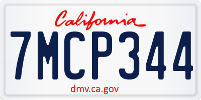 CA license plate 7MCP344