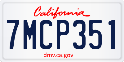 CA license plate 7MCP351