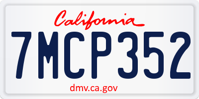 CA license plate 7MCP352