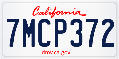 CA license plate 7MCP372