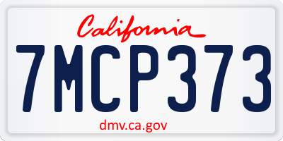 CA license plate 7MCP373