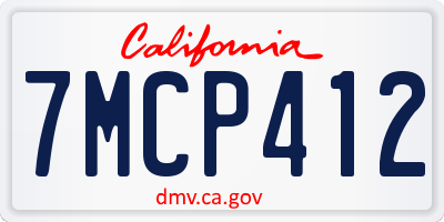 CA license plate 7MCP412