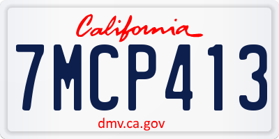CA license plate 7MCP413