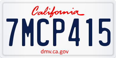 CA license plate 7MCP415