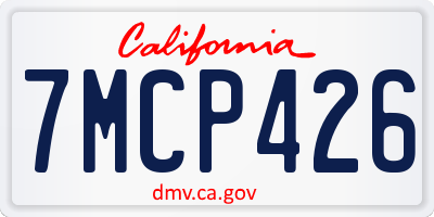CA license plate 7MCP426