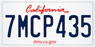 CA license plate 7MCP435